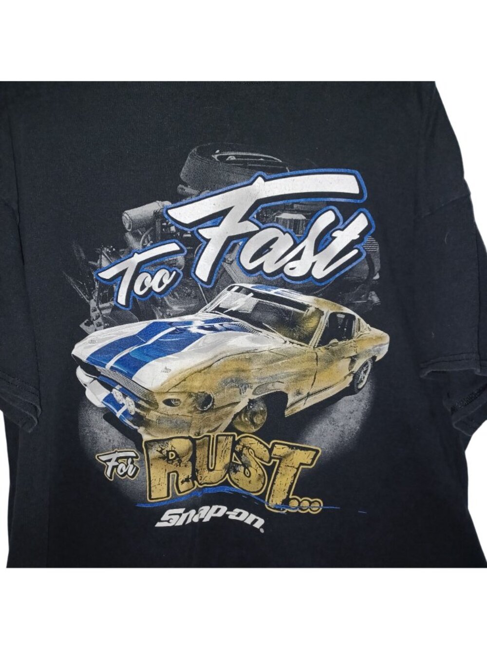 Black T-Shirt Crewneck Car Fastback Mustang Graphic T-Shirt Black Mens Size XL